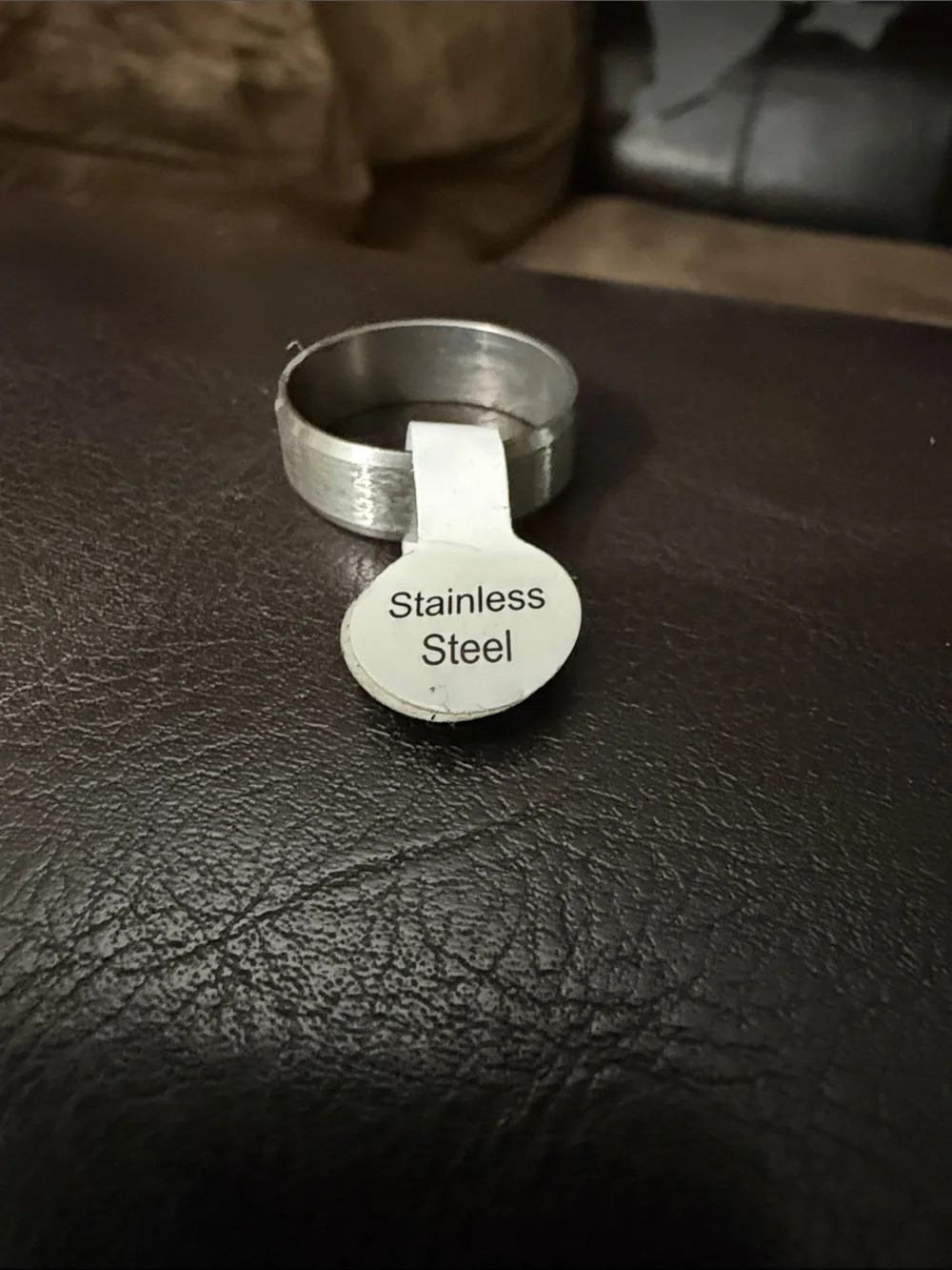 NWT Brushed Stainless Steel Band Ring - Silver Size 7